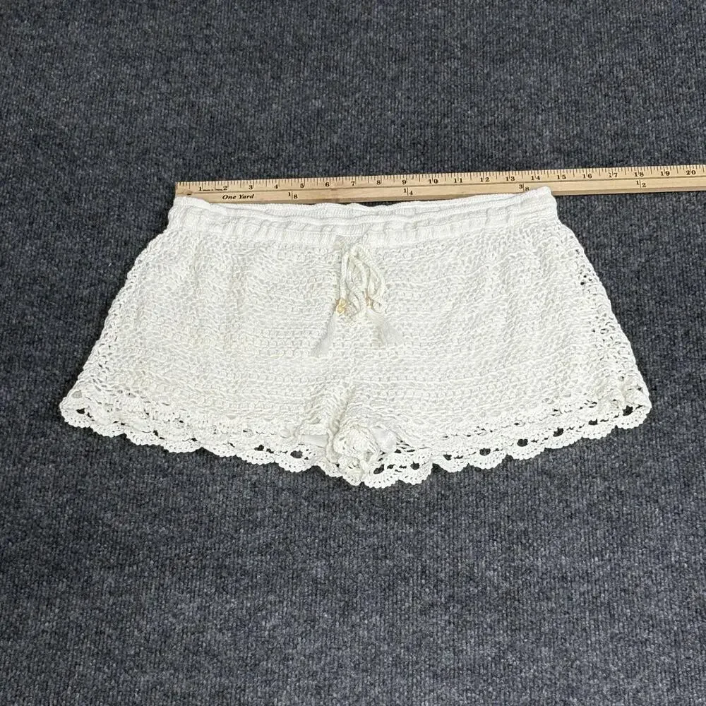 Joie Shorts Womens Large Crochet Lace Lined Drawstring Boho Beach Summer